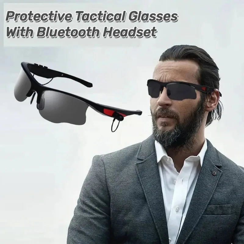 Wireless Bluetooth Headset With Polarized Sunglasses, Smart Glasses Headphone Built-in Mic For Cycling Running Driving Fishing