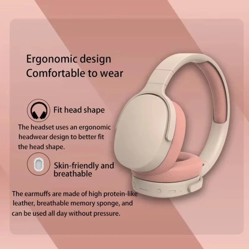 Bluetooth 5.3 P2961 Headphone Over Ear Wireless HIFI Stereo Sports Headset Waterproof Long Battery Life Study Gaming Earphone