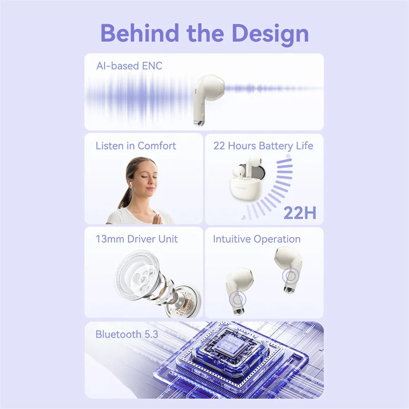Vention Bluetooth 5.3 Wireless Earphones Headset TWS HiFi Stereo Sports with Mic Earbud Low Latency Headphones Touch Control