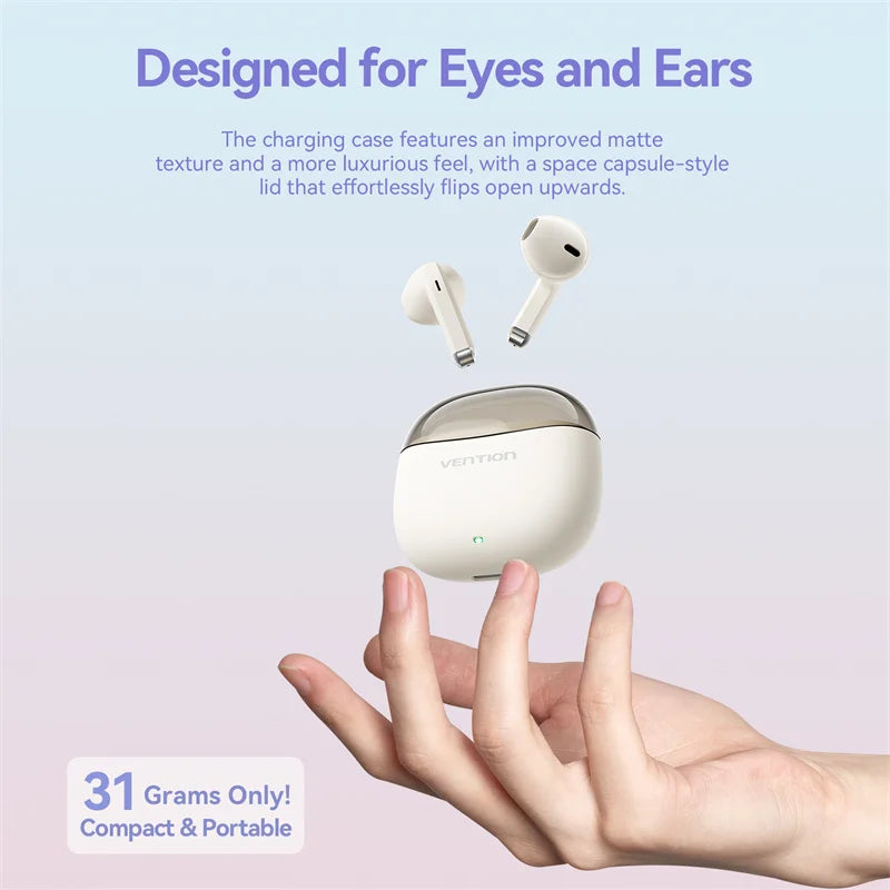 Vention Bluetooth 5.3 Wireless Earphones Headset TWS HiFi Stereo Sports with Mic Earbud Low Latency Headphones Touch Control