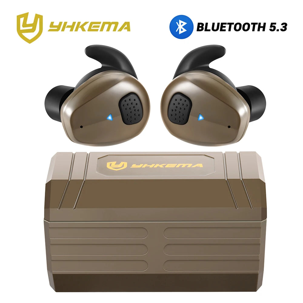 Tactical Shooting Headset Bluetooth 5.3 Connects to electronic pickup noise cancelling in-ear protective earplugs