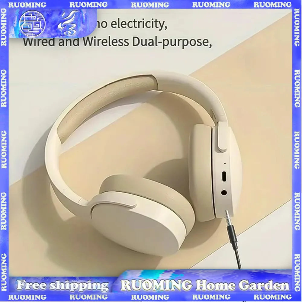 Bluetooth 5.3 P2961 Headphone Over Ear Wireless HIFI Stereo Sports Headset Waterproof Long Battery Life Study Gaming Earphone