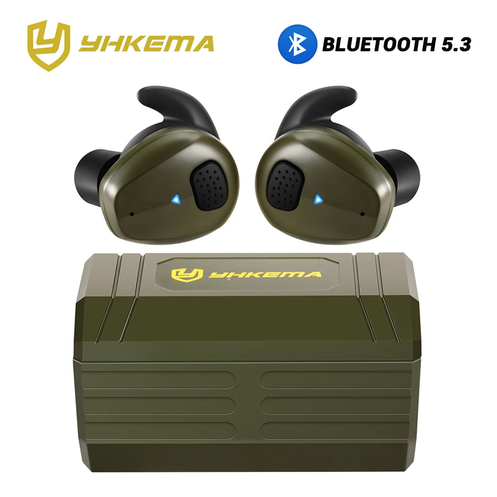 Tactical Shooting Headset Bluetooth 5.3 Connects to electronic pickup noise cancelling in-ear protective earplugs