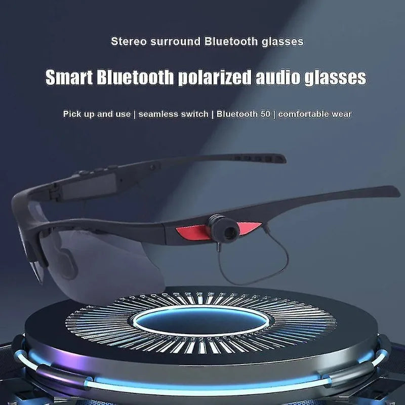 Wireless Bluetooth Headset With Polarized Sunglasses, Smart Glasses Headphone Built-in Mic For  Cycling Running Driving Fishing