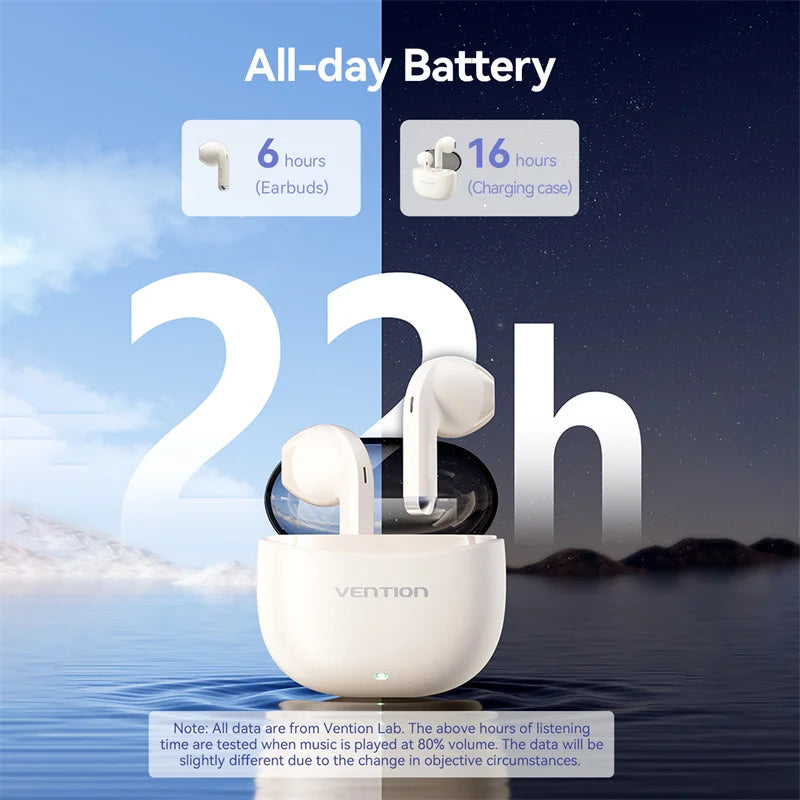 Vention Bluetooth 5.3 Wireless Earphones Headset TWS HiFi Stereo Sports with Mic Earbud Low Latency Headphones Touch Control