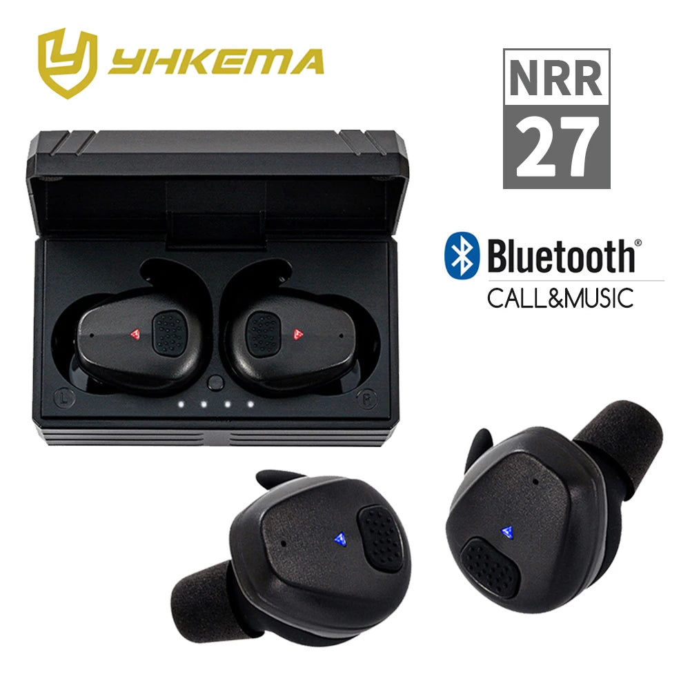 Tactical Shooting Headset Bluetooth 5.3 Connects to electronic pickup noise cancelling in-ear protective earplugs