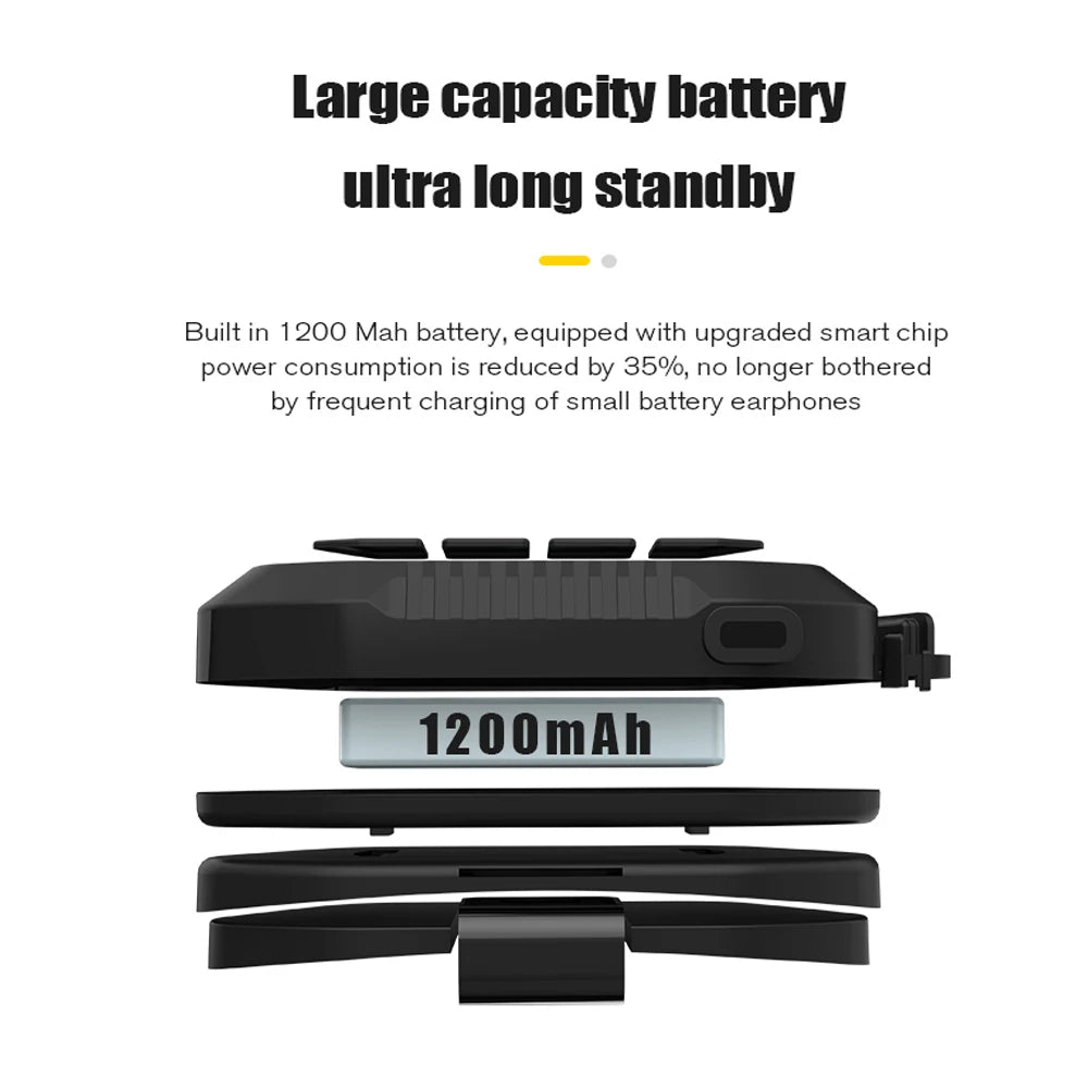 Bluetooth 5.0 Motorcycle Helmet Headset Wireless Noise Reduction Headset IP67 Waterproof Cycling Supports Hands Free Call Music